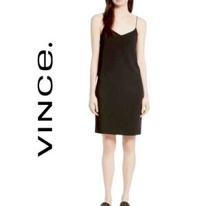 Vince Luna Cami Dress Black Spaghetti Strap Size S NWT